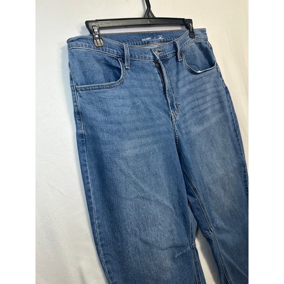 Old Navy Women High-Waisted Wow Barrel Leg Ankle Jeans Blue Medium Wash 16 - Picture 4 of 12